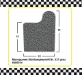 Moosgummi-Zargenprofil Nr. 537, 12x16mm, EPDM, grau