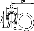 Bild 2 von PVC-Kantenschutzprofil mit seitl. aufgesiegeltem EPMD Moosgummi,