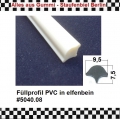 Bild 1 von 1m Füllkeil elfenbein für Scheibenklemmprofil H-Profil