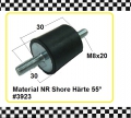 Gummi-Metall-Puffer, NK, 30x30 mm, DxH