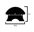 Bild 2 von Füllerprofil für Trittleiste 7,7 x 10,3 mm, schwarz