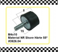 Gummi-Metall-Puffer, NK, 15x8 mm, DxH