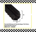 Fensterführung mit Samteinlage 14x13mm, Klemmbereich 5-6mm