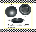 3x Stopfen Weich PVC für Bohrung 20mm