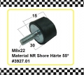 Gummi-Metall-Puffer, NK, 30x15 mm, DxH