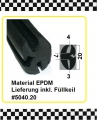 1m Scheibenklemmprofil H.Profil inkl. Füller