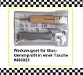 Werkzeugset für Glasklemmprofil in einer Tasche