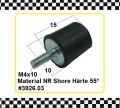 Gummi-Metall-Puffer, NK, 10x15 mm, DxH