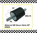 Gummi-Metall-Puffer, NK, 25x25 mm, DxH