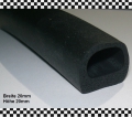 Moosgummiprofil mit Hohlkammer EPDM 20x20mm