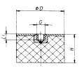 Gummi-Metall-Puffer, NK, 30x30 mm, DxH