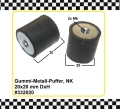 Gummi-Metall-Puffer, NK, 20x20 mm, DxH