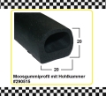 Moosgummiprofil mit Hohlkammer 20x20mm EPDM
